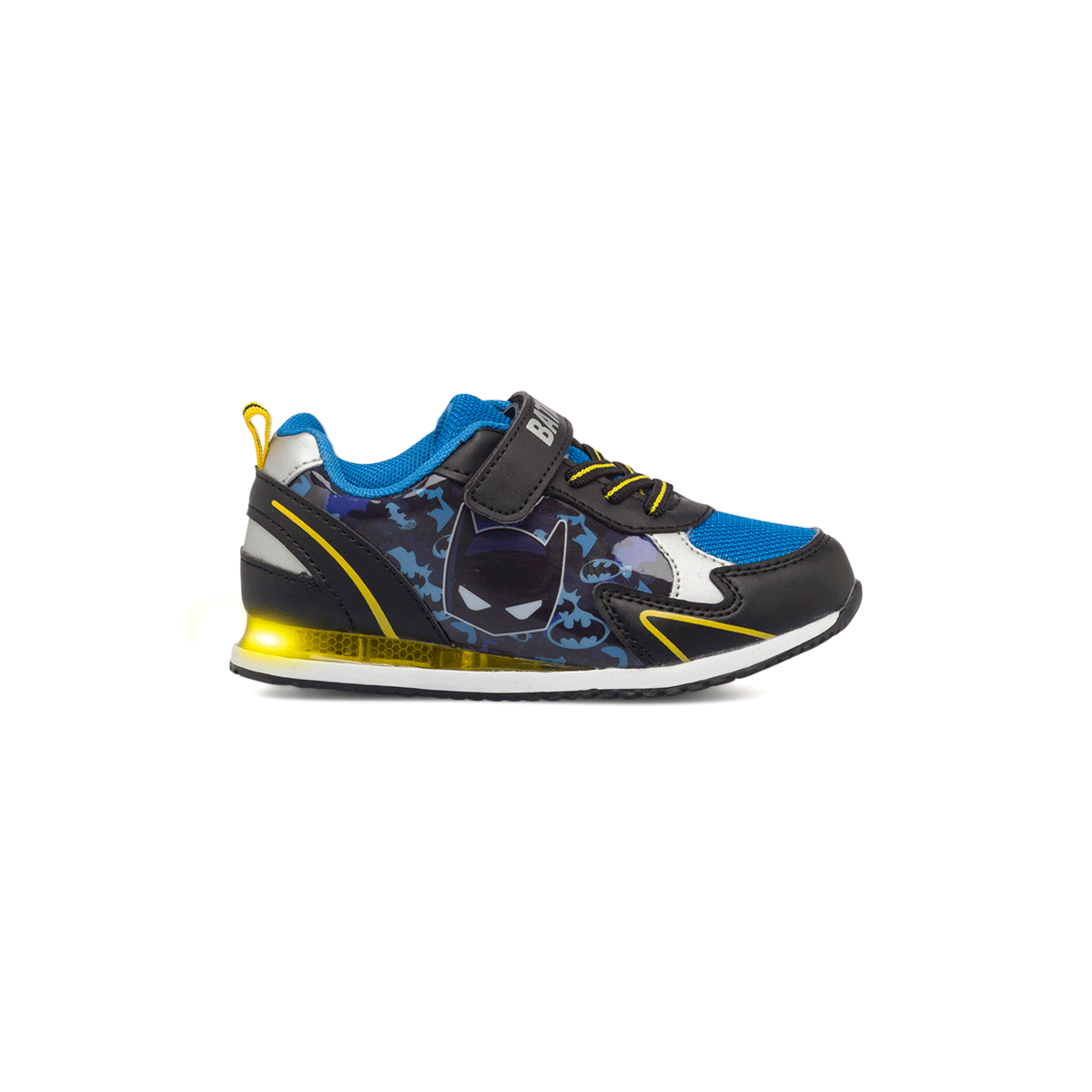 Sneakers primi passi nere e blu da bambino con luci Batman, Scarpe Bambini, SKU s333000113, Immagine 0